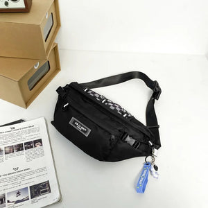 Nylon Waist Pack Multi-layer Pockets Hip-Hop Chest Bag