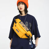 Nylon Waist Pack Multi-layer Pockets Hip-Hop Chest Bag