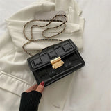 Classic Flip Satchel Ladies Chain Shoulder Bag PU Leather Crossbody Bag