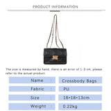 Classic Flip Satchel Ladies Chain Shoulder Bag PU Leather Crossbody Bag