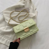 Classic Flip Satchel Ladies Chain Shoulder Bag PU Leather Crossbody Bag