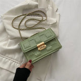 Classic Flip Satchel Ladies Chain Shoulder Bag PU Leather Crossbody Bag