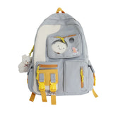 Nylon Backpack Preppy Style School Bag Waterproof Plush Pendan