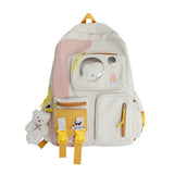 Nylon Backpack Preppy Style School Bag Waterproof Plush Pendan