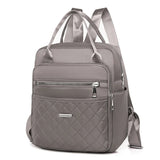 Diamond Checker Backpack Woman Embroidered Oxford Shoulder Bag