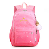 Embroidered Primary Student Girls Pink Gradient Backpack