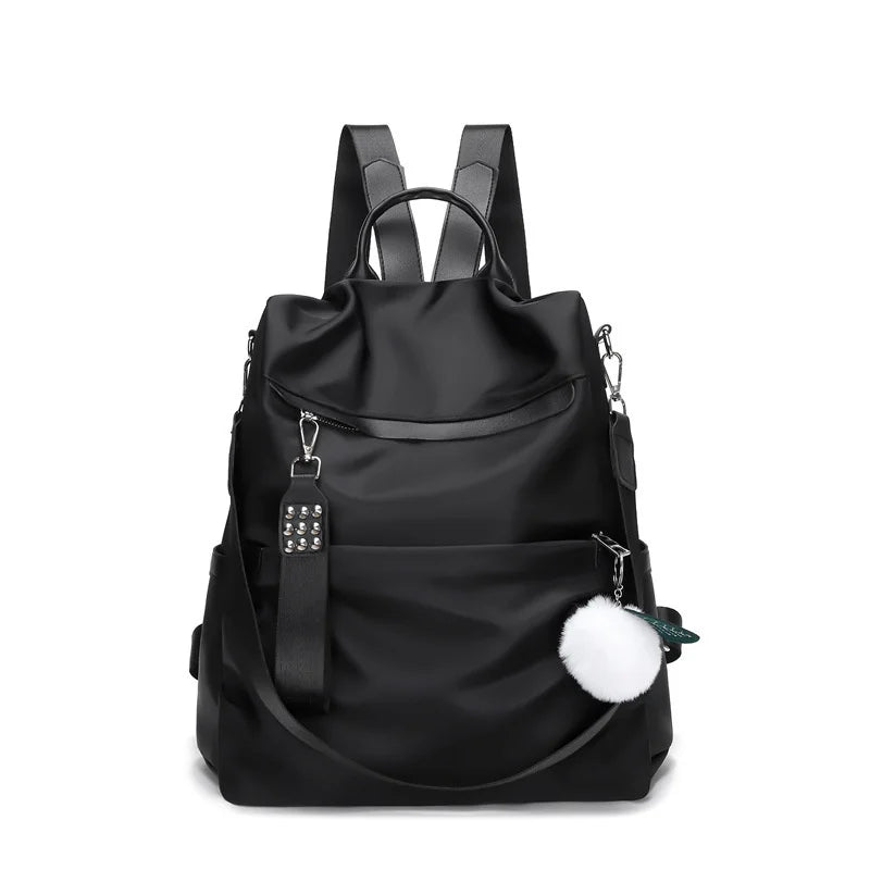 Waterproof Oxford Woman Backpack Rivet Zipper School Bags
