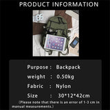 Nylon Backpack High School Bags Large Capacity Casual Waterproof Unisex