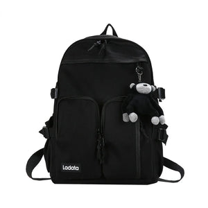 Nylon Backpack High School Bags Large Capacity Casual Waterproof Unisex