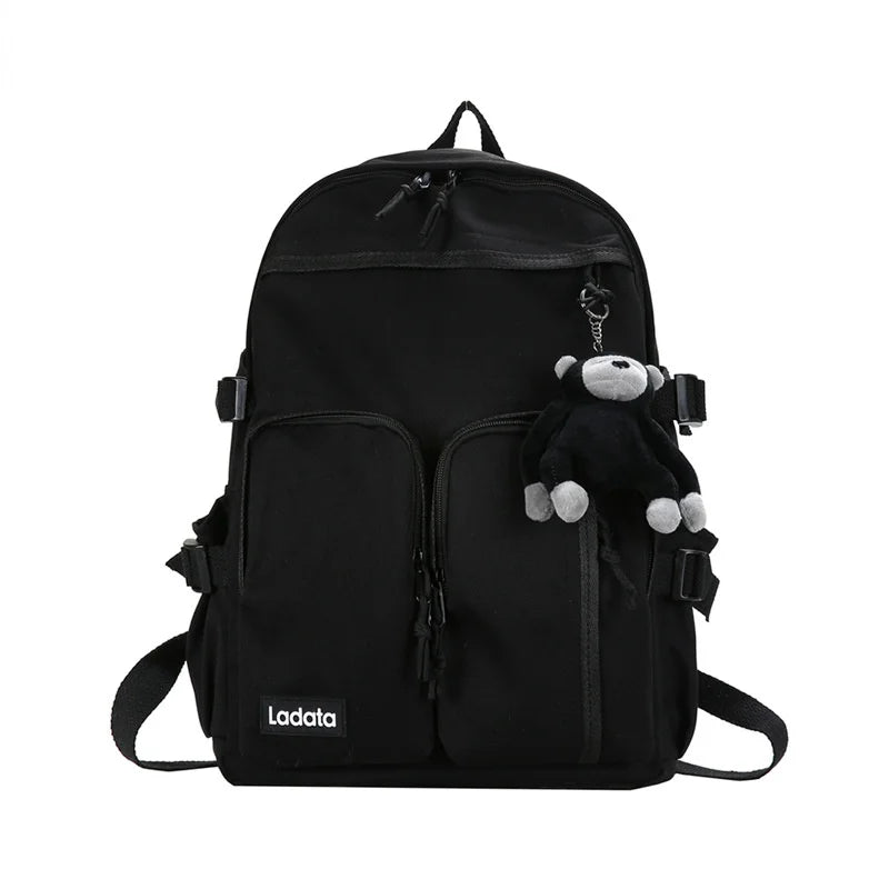 Nylon Backpack High School Bags Large Capacity Casual Waterproof Unisex