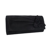 Women Clutch Rose Flowers Evening Bag Ladies Banquet Silk Handbag