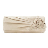 Women Clutch Rose Flowers Evening Bag Ladies Banquet Silk Handbag