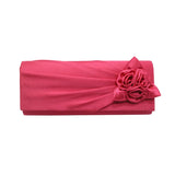 Women Clutch Rose Flowers Evening Bag Ladies Banquet Silk Handbag