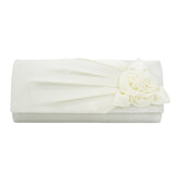 Women Clutch Rose Flowers Evening Bag Ladies Banquet Silk Handbag
