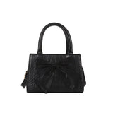 Women Shoulder Bag Bow Crossbody Leather Handbag Solid Zipper
