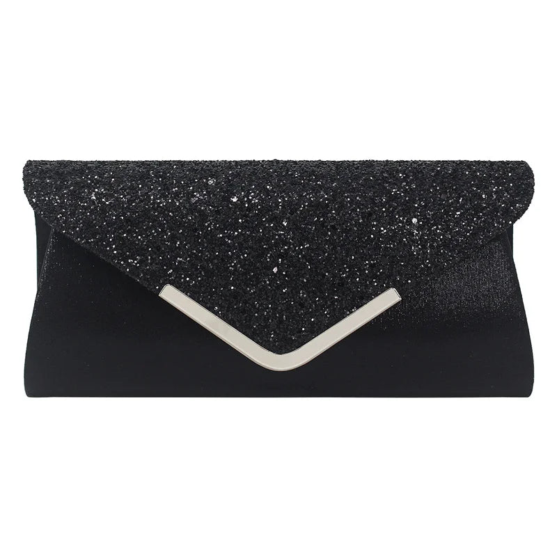 Glitter Pu Ladies Hasp Clutch Bag Prom Female Shoulder Crossbody Bag