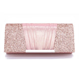 High-Quality Chain Clutch Bag Pink Flap Shoulder Bag