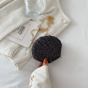 Stylish Sequin Shell Bag Metal Chain Crossbody