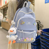 High School Middle School Students Backpack Teenage Girls Nylon Solid Women