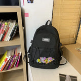 High School Middle School Students Backpack Teenage Girls Nylon Solid Women