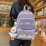 High School Middle School Students Backpack Teenage Girls Nylon Solid Women