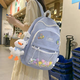 High School Middle School Students Backpack Teenage Girls Nylon Solid Women