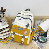 Japanese Backpack Women Nylon Panelled Ladies Shoulder Bags Waterproof
