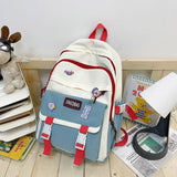 Japanese Backpack Women Nylon Panelled Ladies Shoulder Bags Waterproof