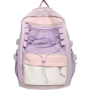 Sports Women's Drawstring Nylon Backpack Large Capacity Shoulder Bag