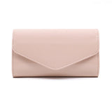 Leather Chain Shoulder Bag for Women Fold Wedding Clutch Wallet
