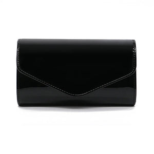 Leather Chain Shoulder Bag for Women Fold Wedding Clutch Wallet