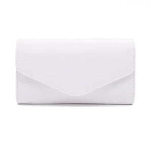 Leather Chain Shoulder Bag for Women Fold Wedding Clutch Wallet