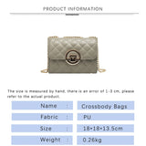 Women's Leather Crossbody Bag Metal Buckle Chain Handbag