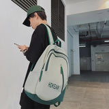 Teenage Girls Nylon Backpack College Students Bookbag Zipper Bag