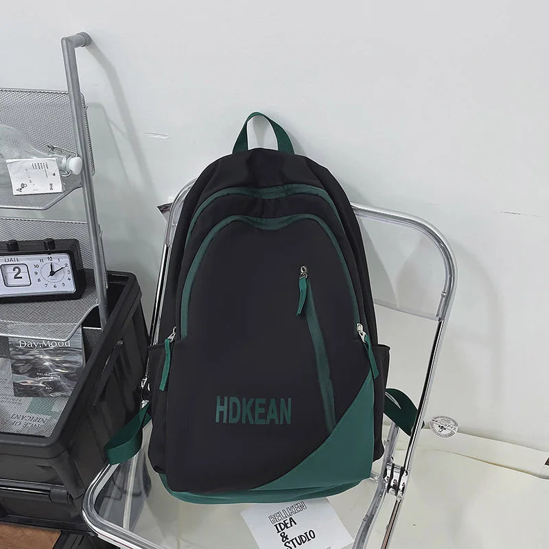 Teenage Girls Nylon Backpack College Students Bookbag Zipper Bag