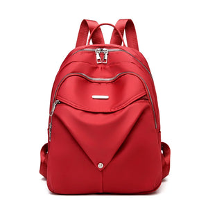 Oxford Elegance Ladies Backpack Metal Zipper Small Stylish Hiking Travel