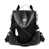 Anti-theft PU Leather Women Backpack - School Travel Girls Bag