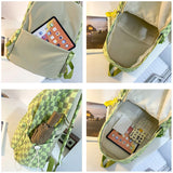 Plaid Unisex Female Travel Daypack Nylon Backpack