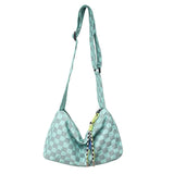 Plaid Woman Shoulders Bag Nylon Messenger Bags Ladies Satchel for Class