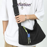Plaid Woman Shoulders Bag Nylon Messenger Bags Ladies Satchel for Class