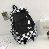 Plaid Women High School Bags College Student Teenage Girls Lattice Backpack