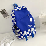 Plaid Women High School Bags College Student Teenage Girls Lattice Backpack