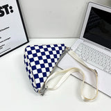 Plaid Crossbody Bag Women Sport Female Shoulder Bags Nylon Triangle Satchel