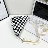 Plaid Crossbody Bag Women Sport Female Shoulder Bags Nylon Triangle Satchel