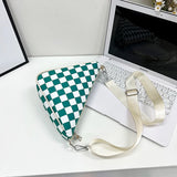 Plaid Crossbody Bag Women Sport Female Shoulder Bags Nylon Triangle Satchel