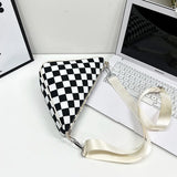 Plaid Crossbody Bag Women Sport Female Shoulder Bags Nylon Triangle Satchel
