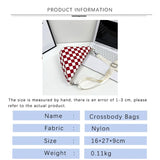 Plaid Crossbody Bag Women Sport Female Shoulder Bags Nylon Triangle Satchel