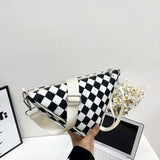 Plaid Crossbody Bag Women Sport Female Shoulder Bags Nylon Triangle Satchel