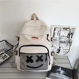 Preppy Style Smiley Face Pattern Backpack