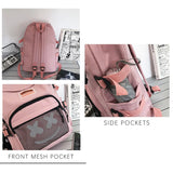 Preppy Style Smiley Face Pattern Backpack